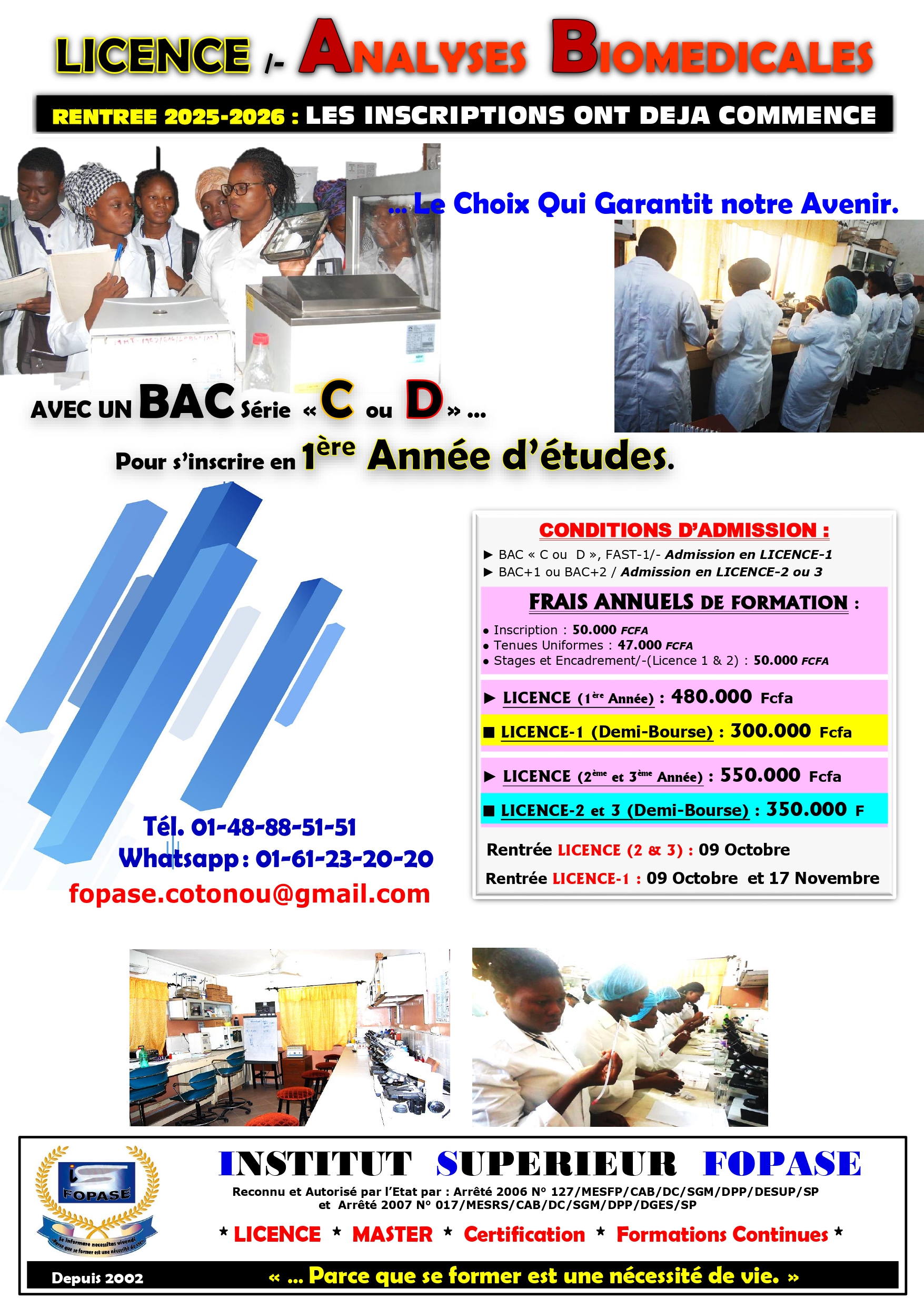 LICENCE - Technologies BIOMEDICALES (2025-2026)