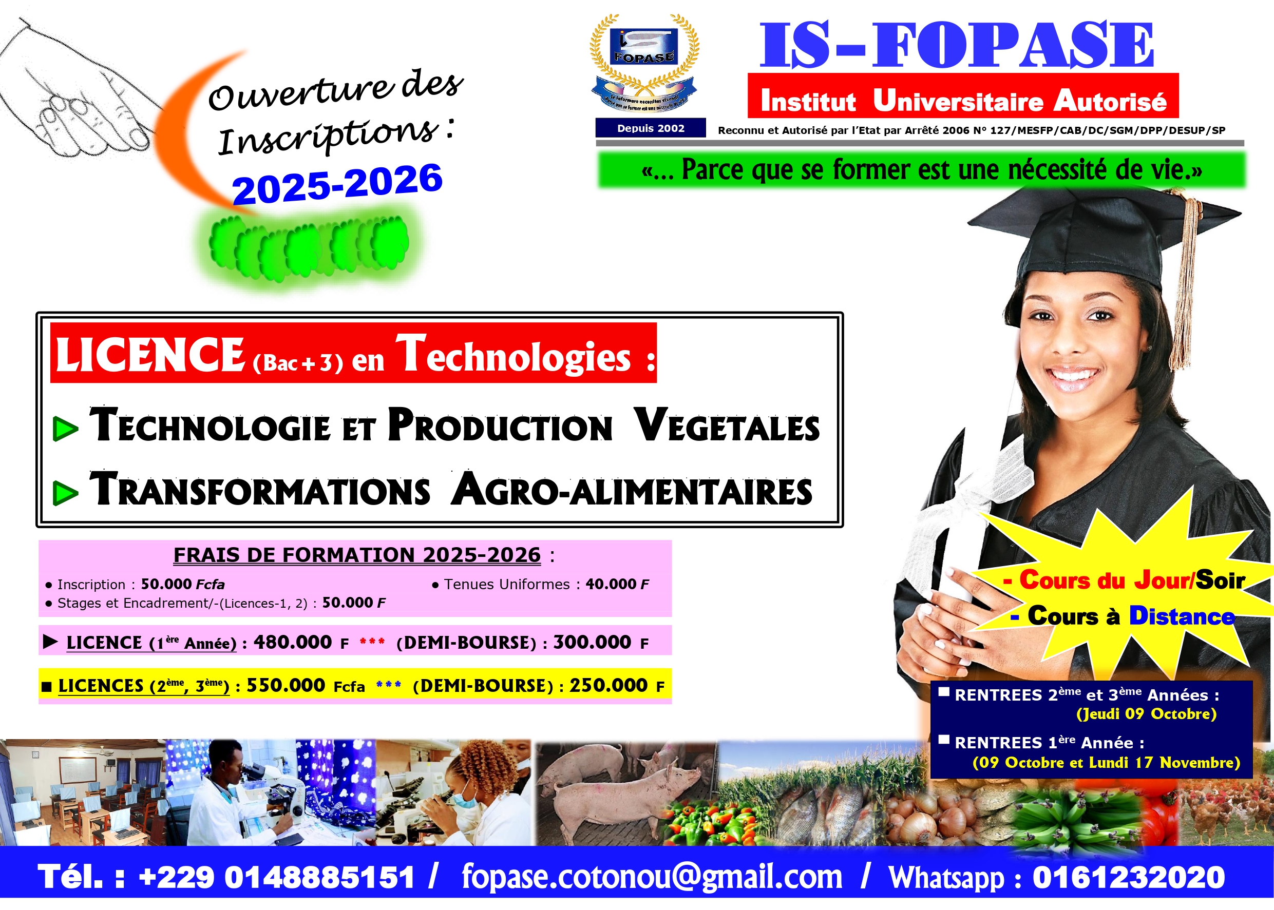 LICENCE - Technologies et Productions (2025-2026)