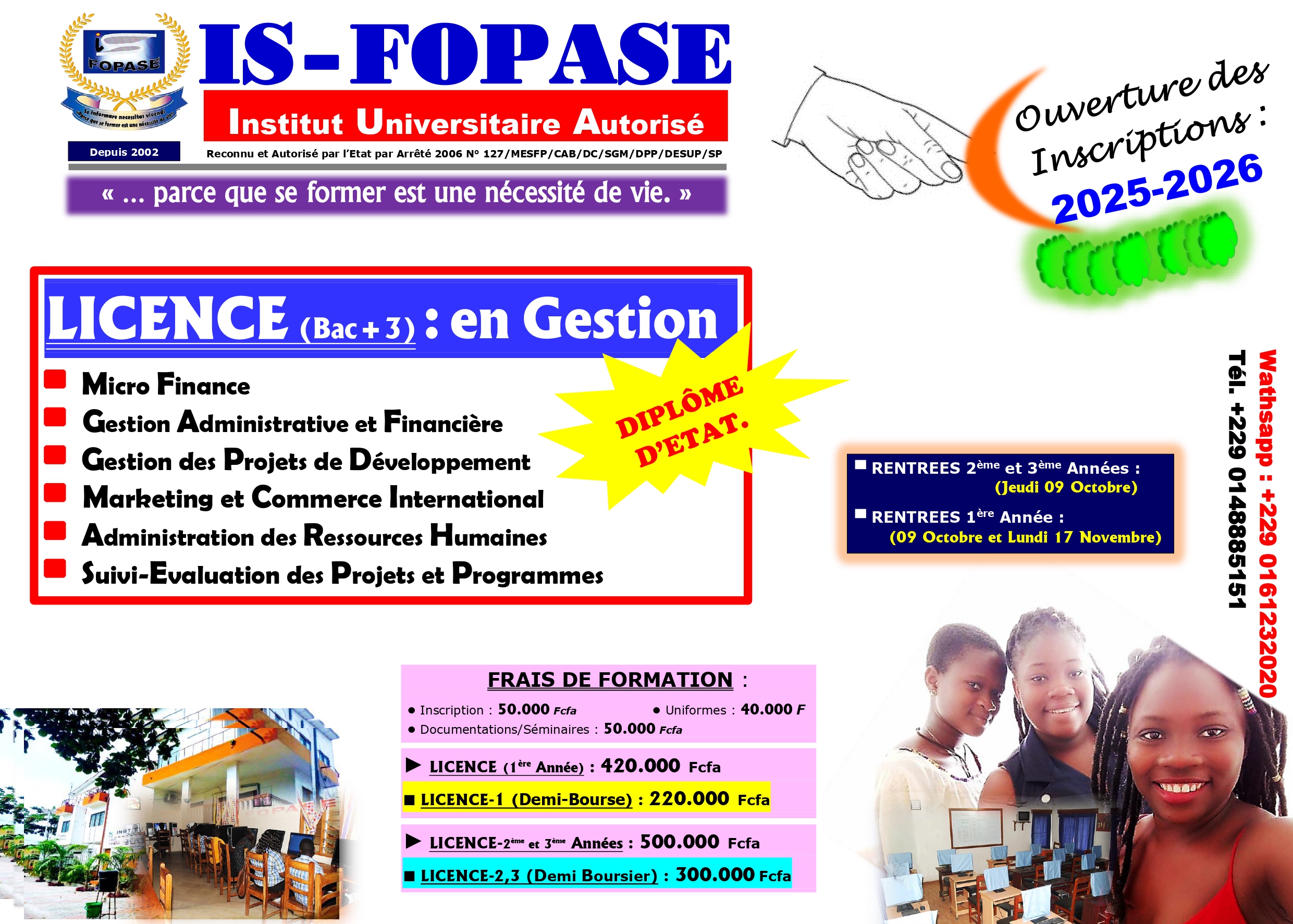 LICENCES - Sciences de Gestion (2025-2026)